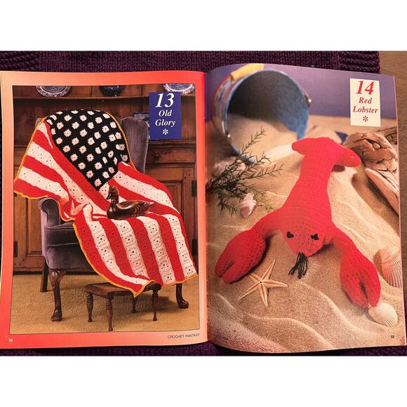 Crocheted fantasy pattern book 1998 sweater bag afgan - Picture 11 of 15